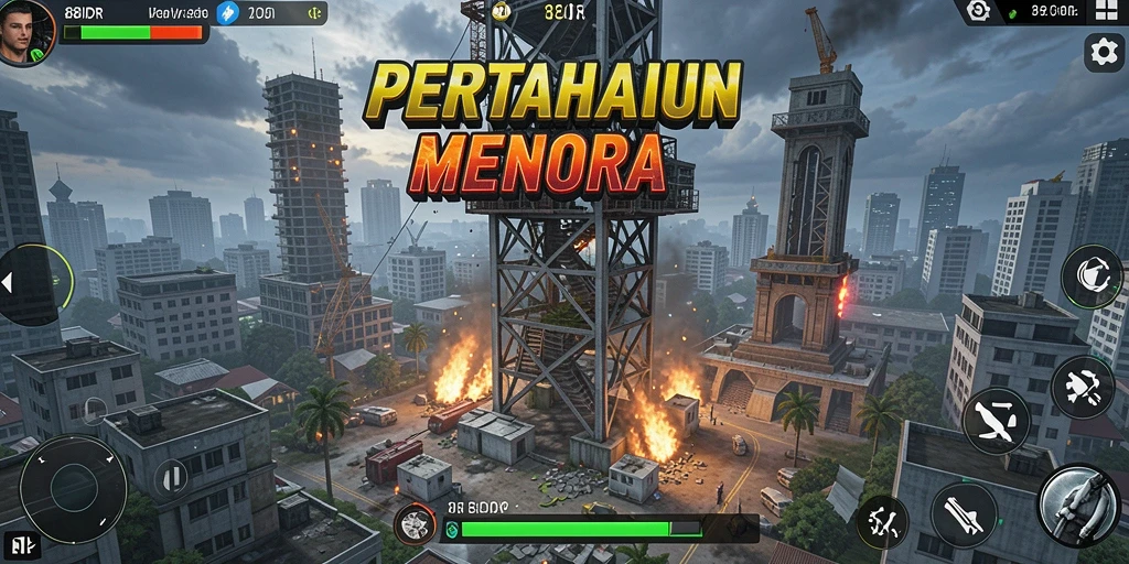 Screenshot utama 88IDR menampilkan aksi pertahanan menara yang mendebarkan.