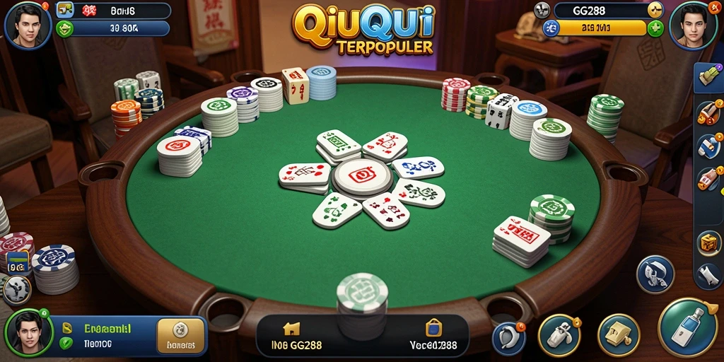 Tampilan menarik dari gameplay QiuQiu di GG288.