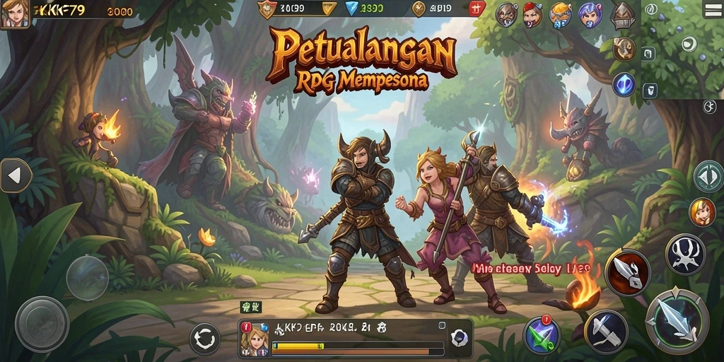Screenshot utama KPK79 menunjukkan aksi gameplay RPG yang seru.