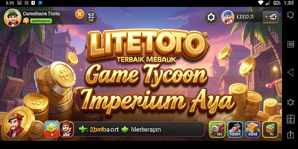 Screenshot gameplay LITETOTO yang menampilkan pengelolaan bisnis tycoon.