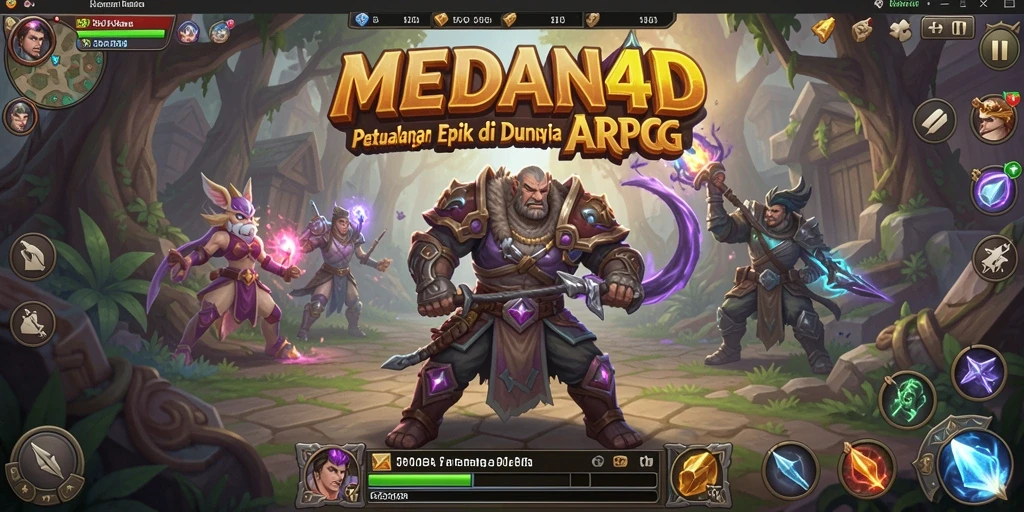 Screenshot menunjukkan pertarungan epik dalam <strong>MEDAN4D</strong> dengan monster mengesankan.