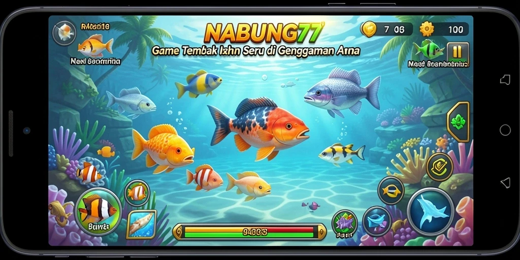 Gameplay NABUNG77 yang seru dengan berbagai jenis ikan.