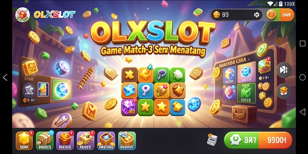 Screenshot menampilkan gameplay seru dari OLXSLOT dalam kategori Match-3.