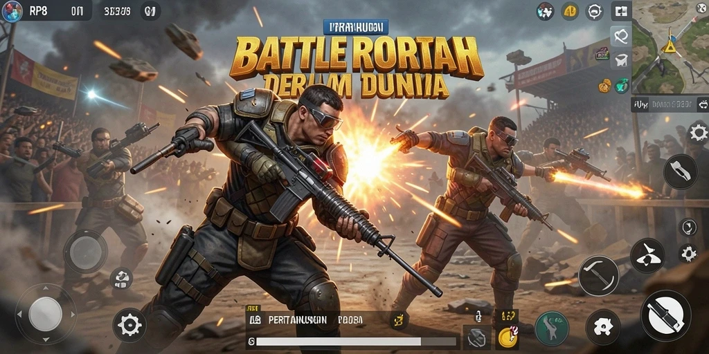 Tampilan gameplay RP8 yang seru di arena Battle Royale.