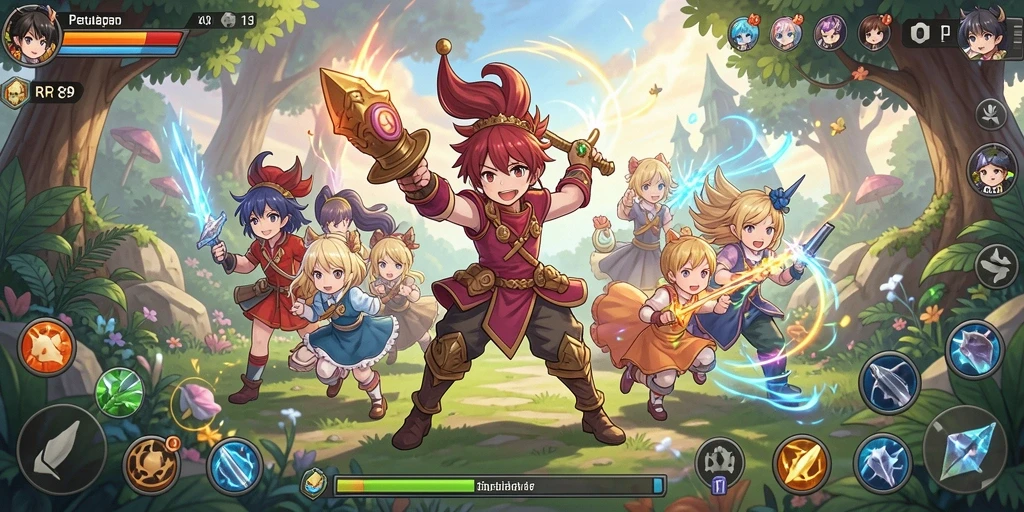 Screenshot menampilkan aksi seru dalam game Anime RR89.