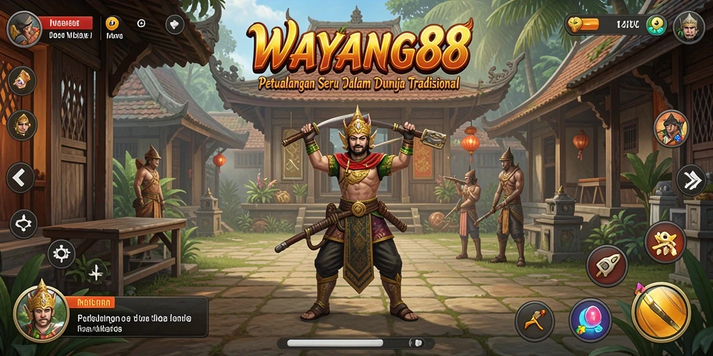 Tampilan gameplay <strong>WAYANG88</strong> yang penuh warna dan menawan.