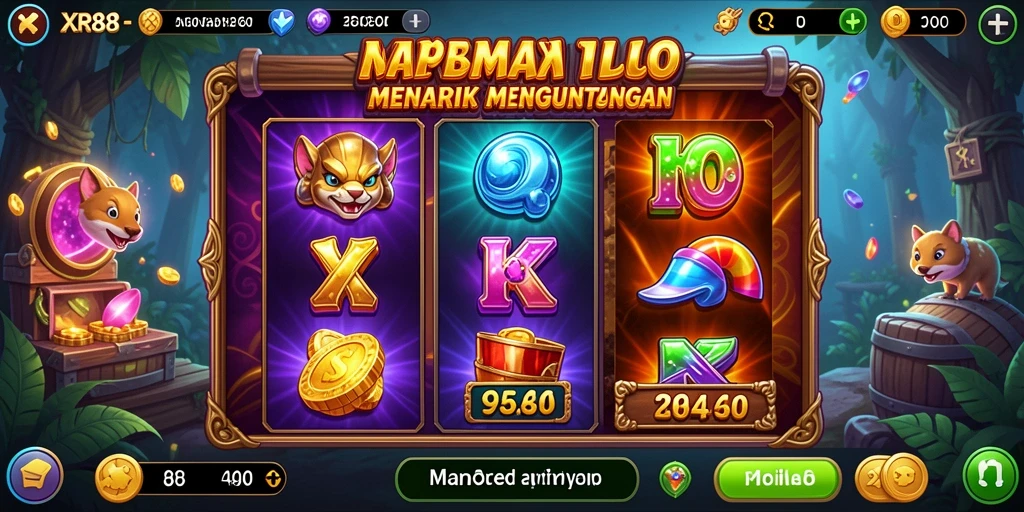 Screenshot gameplay XR88 menampilkan mesin Slot dengan grafis cemerlang.